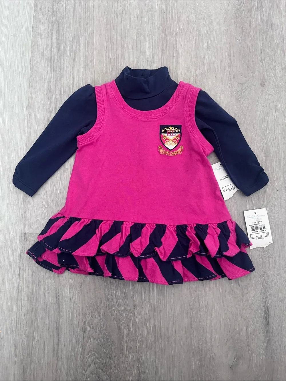 NWT Baby Girls Ralph Lauren 2pc dress set